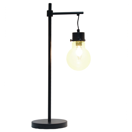 LALIA HOME Black Matte Beacon TableLamp w/Clear Glass Shade LHT-5027-BK